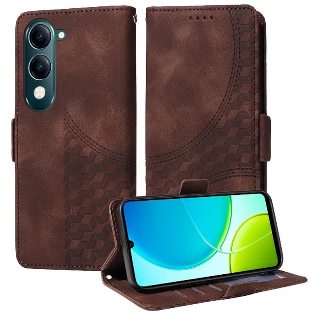 Funda GANGXUN para Vivo Y29s 5G con diseño acolchado elegante, cuero PU, protección total y ajuste preciso