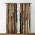 thumbnail image 2 of Rustic Wooden Blackout Curtains Brown Wood Hardwood Floor Plank Board Door of Farmhouse Village Rural Lodge Retro Decor for Bedroom Living Room Grommet Window Drapes 2 Panel Set, 42"x84", 2 of 5