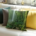 thumbnail image 3 of Square Cushion Cover Forest waterfall wooden walkway Pillows Cushion Case Couch Decor for Home Sofa Couch, 3 of 5