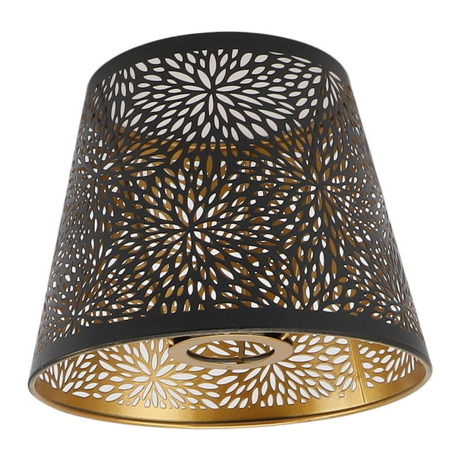 Pantalla De Lámpara, Cubierta De Pantalla De Metal De Hierro Con Patrón Dorado Interior Para Lámpara De Cabecera