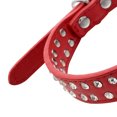 thumbnail image 4 of Collier pour Animaux avec Strass Cristal Cœur Collier en Cuir Cadeau de Vacances, Rouge, TTP, 4 of 7