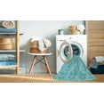 thumbnail image 2 of Ahgly Company Machine Washable Indoor Rectangle Transitional Macaw Blue Green Area Rugs, 5' x 8', 2 of 7