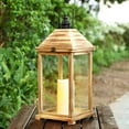 thumbnail image 2 of SAFAVIEH Elida Brown Wood Outdoor Candle Holder, 2 of 6