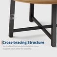 thumbnail image 2 of Qinaqin 47 inch round industrial dining table para 4. Boasts a sturdy metal frame y rustic wood finish. Perfect rooms kitchens living rooms, 2 of 7