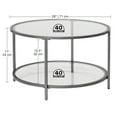 thumbnail image 4 of Studio Designs Home Camber Elite 28" Wide Modern Metal and Glass Round Living Room Coffee Table Pewter, 4 of 6