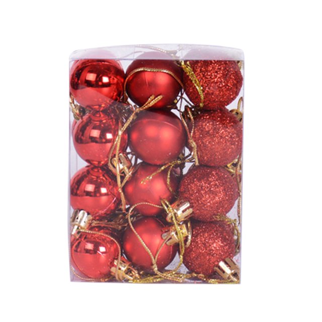 FLhrweasw Juego Bolas Navidad Bolas Navideñas Grandes Plástico 24 Unidades/caja para (rojo)