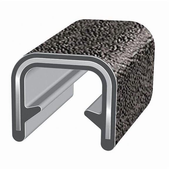 Trim-Lok Edge Trim, 25 ft L,Black, PVC, 3/8 in W 150B2X3/16-25