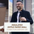 thumbnail image 5 of Qucyy Brown Disposable Coffee Cups With Lids 12 oz, Premium Insulated Paper Ripple Cups for Hot Coffee, Paper Cups 12 oz Coffee Cups 12 oz, Paper Coffee Cups with Lids (80 Pack) Brown an, 5 of 5