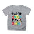 thumbnail image 4 of BOOMNY Girls T-Shirts Celebrate 100 Days Of School Letter Printed Short Sleeve Crew Neck Lightweight Loose T Shirt Comfy Girls Dailywear 3-4 Years, 4 of 4
