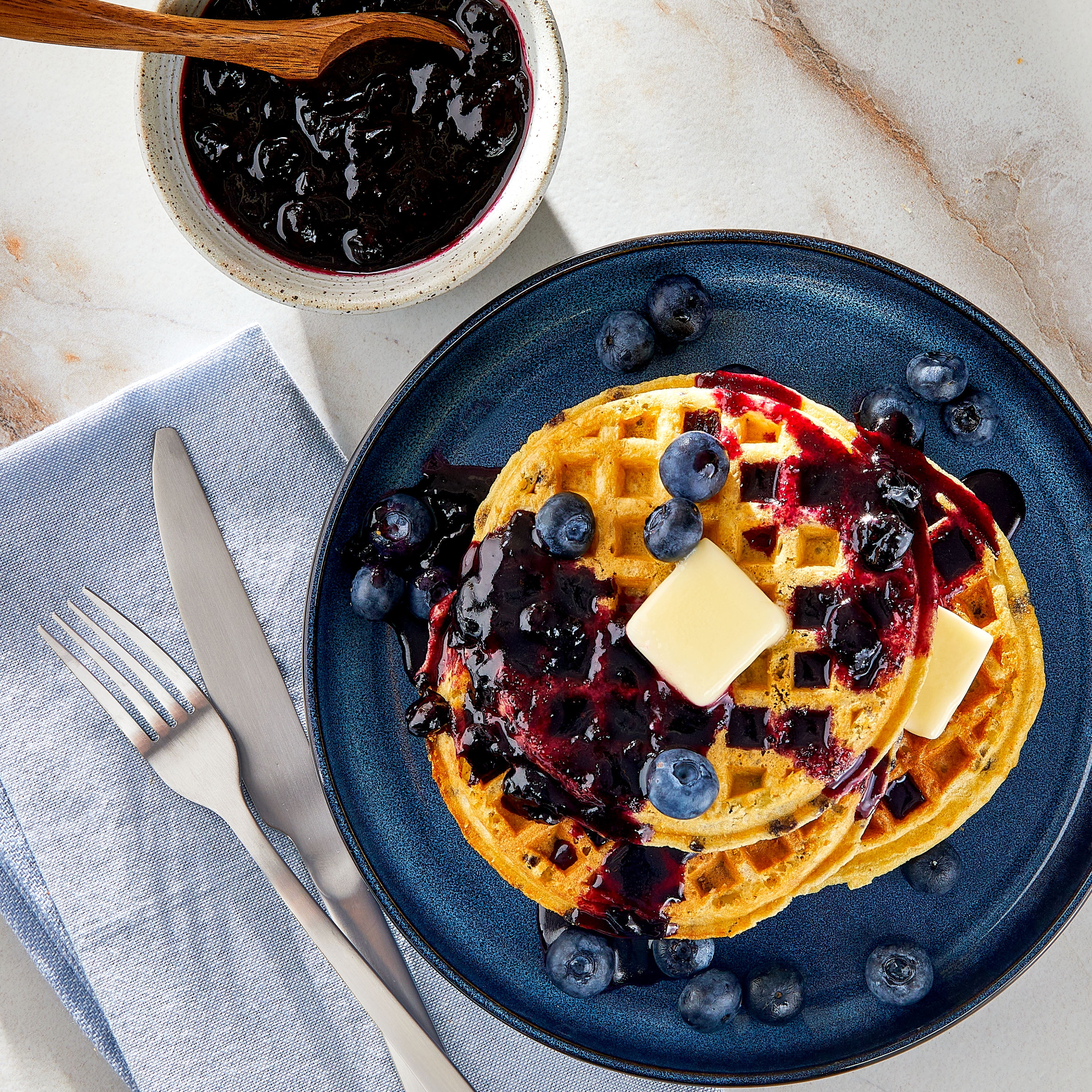 Great Value Blueberry Waffles, 12.3 oz, 10 Count (Frozen)