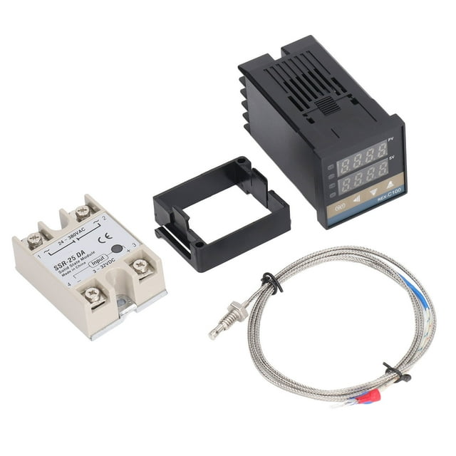 Controlador de temperatura del termostato PID, conjunto de 0 a 400 ℃, controlador de temperatura del termostato de Control inteligente, 100-240V 25A