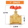 thumbnail image 3 of 1PCS Brass Industrial Gate Valve, DN25 1Inch NPT Female, for Oil, Gas, 3 of 5