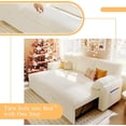 thumbnail image 4 of Papajet Sofa Bed, 2 in 1 Pull Out Couch with Storage Chaise for Living Room, White Sherpa, 4 of 5