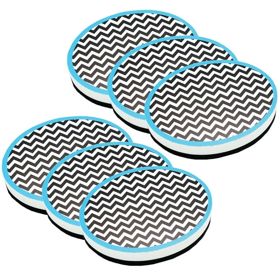 Ashley Productions Magnetic Whiteboard Eraser, Chevron, Pack of 6