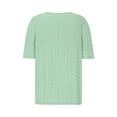 thumbnail image 3 of Puntoco Short Tops Blouses for women Clearance Women's Casual Short Sleeve Solid Ladies Round Neck Top Blouse Mint Green XL(XL), 3 of 4