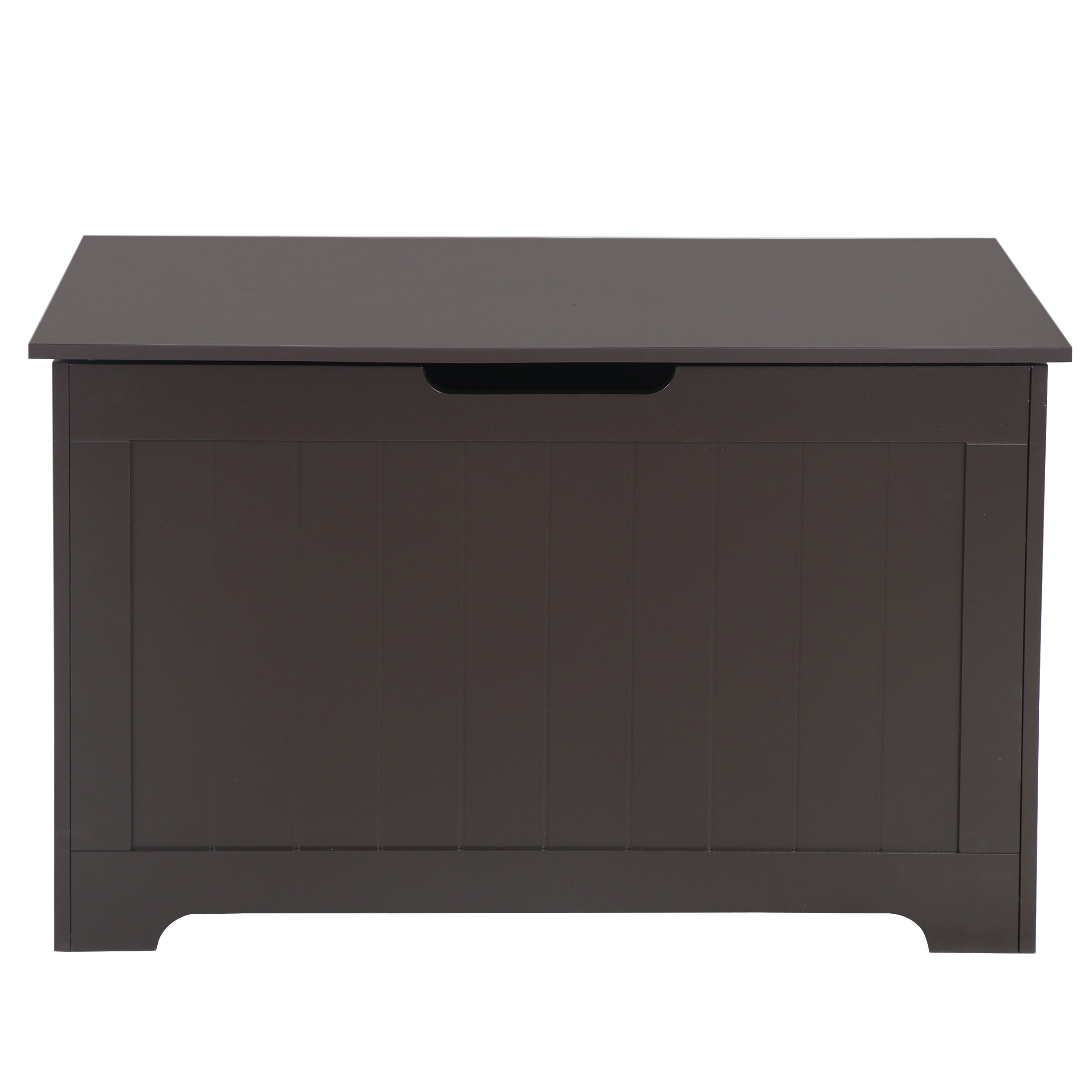 HomGarden 47.93 Gallons Safety Hinged Lid Wood Toy Chest, Brown