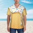 thumbnail image 4 of Bixox Men's Hawaiian Shirts Men's White Ice Cream Print Short-Sleeve Shirt-Small, 4 of 8