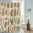 thumbnail image 3 of Fabric Shower Curtain, Summer Tropical Yellow Leaves Beige Texture Bathroom Curtain with 12 Hooks Waterproof No Bad Odor Machine Washable Bath Curtains for Bathroom, Spa Room, 66"x72", 3 of 6