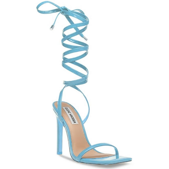 Steve Madden Womens Uplift Patent Square Toe Heel Sandals