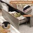 thumbnail image 5 of King Farmhouse Bed Frames With Storage Headboard Bookcase, Wooden Platform Bed with 4 Drawers, No Boxing Need, Vintage Gray, 5 of 8
