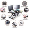 thumbnail image 5 of Flexpro Hero 37 Inch Standing Desk Converter, for Office and Home, Height Adjustable, 2 Level Sit to Stand Workspace with Keyboard Shelf & Monitor Riser, Sit or Stand (Black, 37 x 18 x 4.5 to 20), 5 of 7