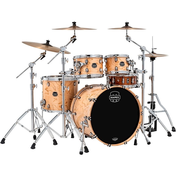 Mapex Saturn VI Rock 4-Piece Shell Pack With 22 in. Bass Drum Exotic Natural Burl