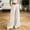 (Fashion 209)Beige, variant on Women's High Waist Pleated Wide Leg Dress Pants Solid Color Straight Leg Trousers with Belt Work Business Long Pant
