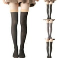 thumbnail image 5 of Lovskoo 2024 Women's Fleece Lined Thigh High Stockings Over Knee Leg Warmers Winter Thick Plush Elastic Socks Tights Black, 5 of 5