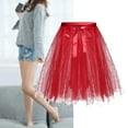 thumbnail image 2 of Aellinatey Women High Waist Pleated Mesh Midi Skirt Dace Tutu Skirt Layered Tulle Skirt, 2 of 10