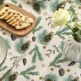 thumbnail image 4 of Christmas Tablecloth 60×60 Inch Round, Pine Branches Cones Washable Table Cover for Party Picnic Dinner Decor, 4 of 6