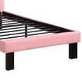 thumbnail image 4 of Benzara Faux Leather Upholstered Twin Size Bed with Tufted Headboard - Pink, 4 of 7