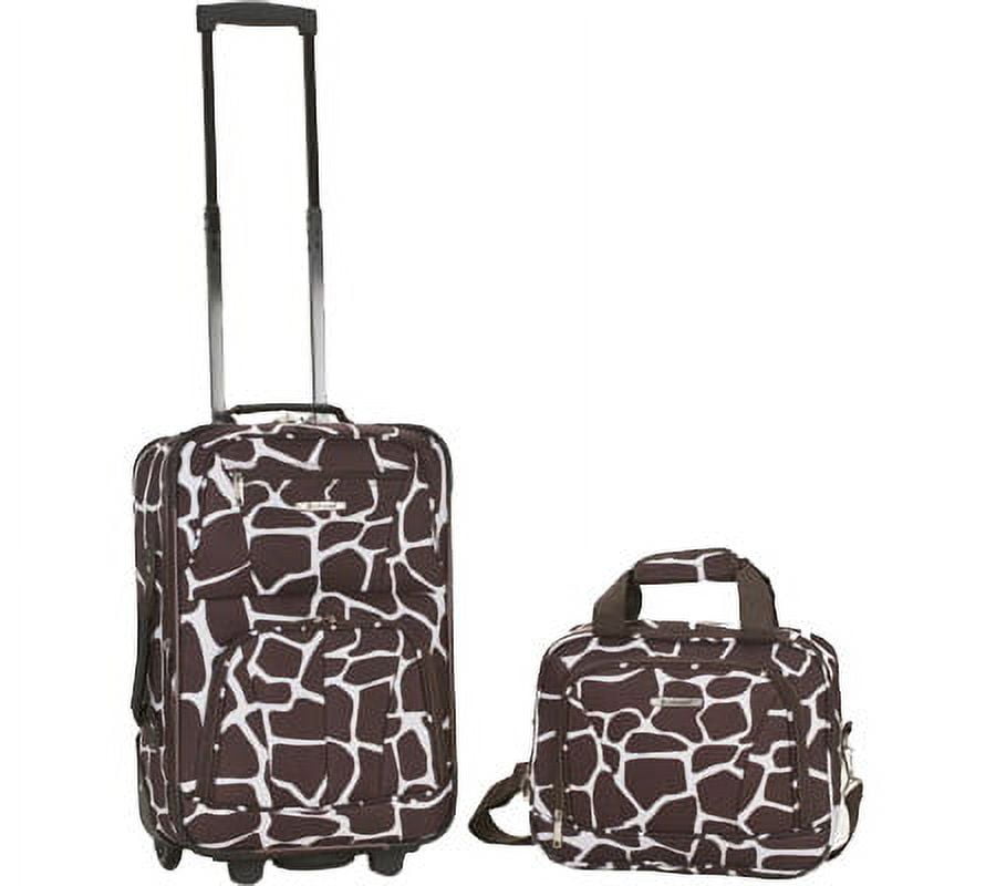 Rockland Adult 1-Piece Animal Print Softside Carry-On Luggage Set, Giraffe