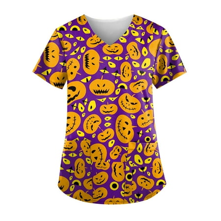 

CHMORA Women s Scrub Tops Nursing Scrubs（Multicolor，2XL）
