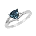 thumbnail image 2 of Mooneye 1.25 Ctw Trillion Cut Teal Blue Gemstone 925 Sterling Silver Solitaire Women Promise Ring, 2 of 2