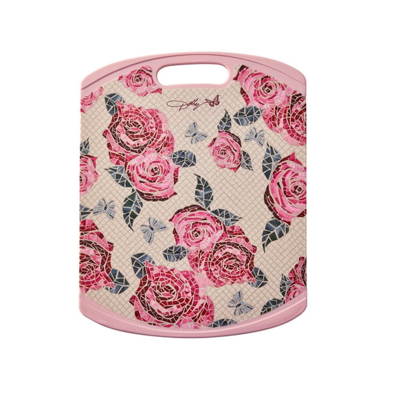Dolly Parton Non-Slip 11" x 14" Reversible Plastic Cutting Board with Rose Print