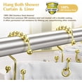 thumbnail image 3 of Shower Curtain Hooks Rings - 304 Stainless Steel 100% Rust-Proof Shower Curtain Hooks, Double Hook Glide Shower Hooks Rings for Bathroom Shower Rods Curtains, Set of 12 Pieces, 3 of 3