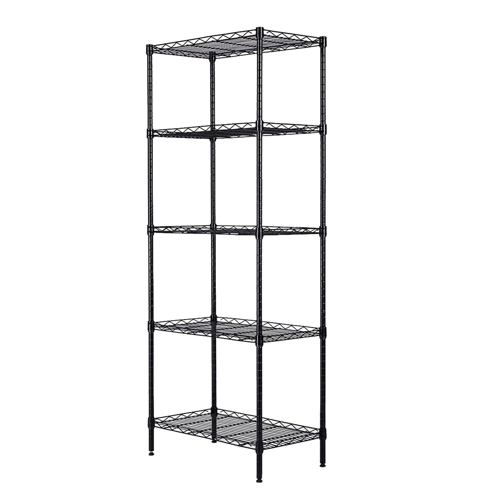 SEVENTH 5 Shelf Metal Storage Rack, Wire Shelving Units and Storage, Adjustable Kitchen Storage Rack Organizer, Backers Rack for Kitchen Garage Closet Pantry Laundry Bathroom, 21.25"x11.4"x59.1", Q637