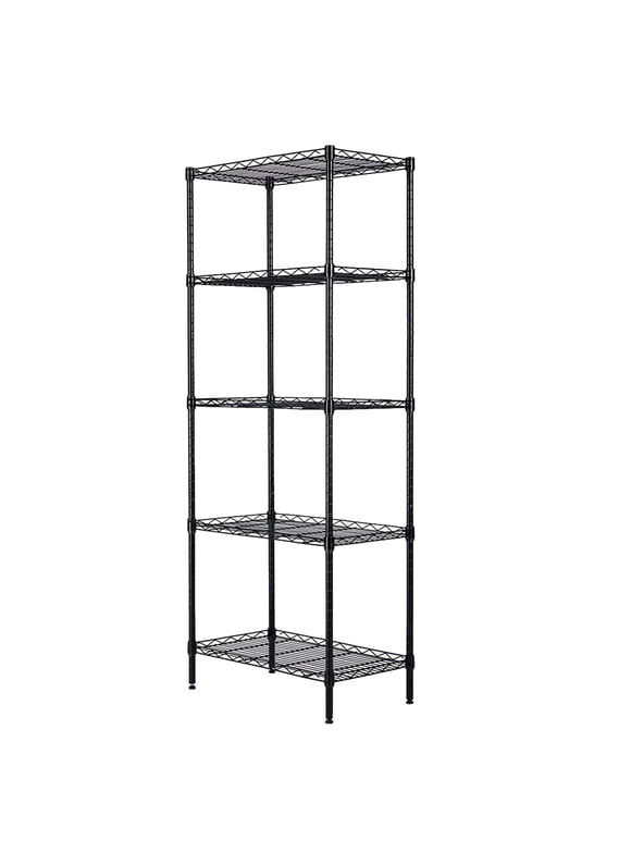 SEVENTH 5 Shelf Metal Storage Rack, Wire Shelving Units and Storage, Adjustable Kitchen Storage Rack Organizer, Backers Rack for Kitchen Garage Closet Pantry Laundry Bathroom, 21.25"x11.4"x59.1", Q637