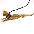 thumbnail image 3 of 3pcs Different Size Crawling Pet Leash Adjustable Adjustable Animal Lead Harness Comfortable Bearded Dragon Leather Rope for Amphibians, 3 of 9