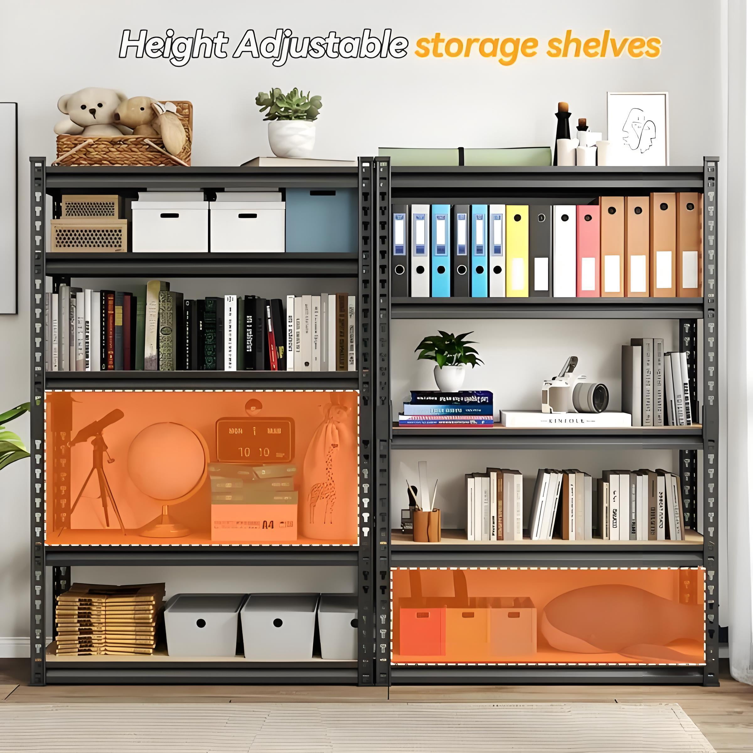 Howcool 5-Tier 72 Inch Height Adjustable Metal Shelving Unit, Heavy Duty Garage Storage Rack for Warehouse Basement