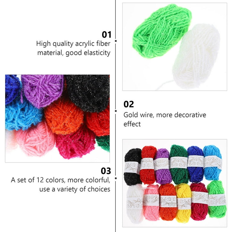 Beginners Crochet Yarn Knitting Yarn DIY Colorful Wool Yarn Knitting Thread  for Gloves Scarves Bags Carpets Sewing Style A