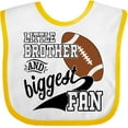 thumbnail image 3 of Inktastic Little Brother and Biggest Fan Football Player Boys Baby Bib, 3 of 4