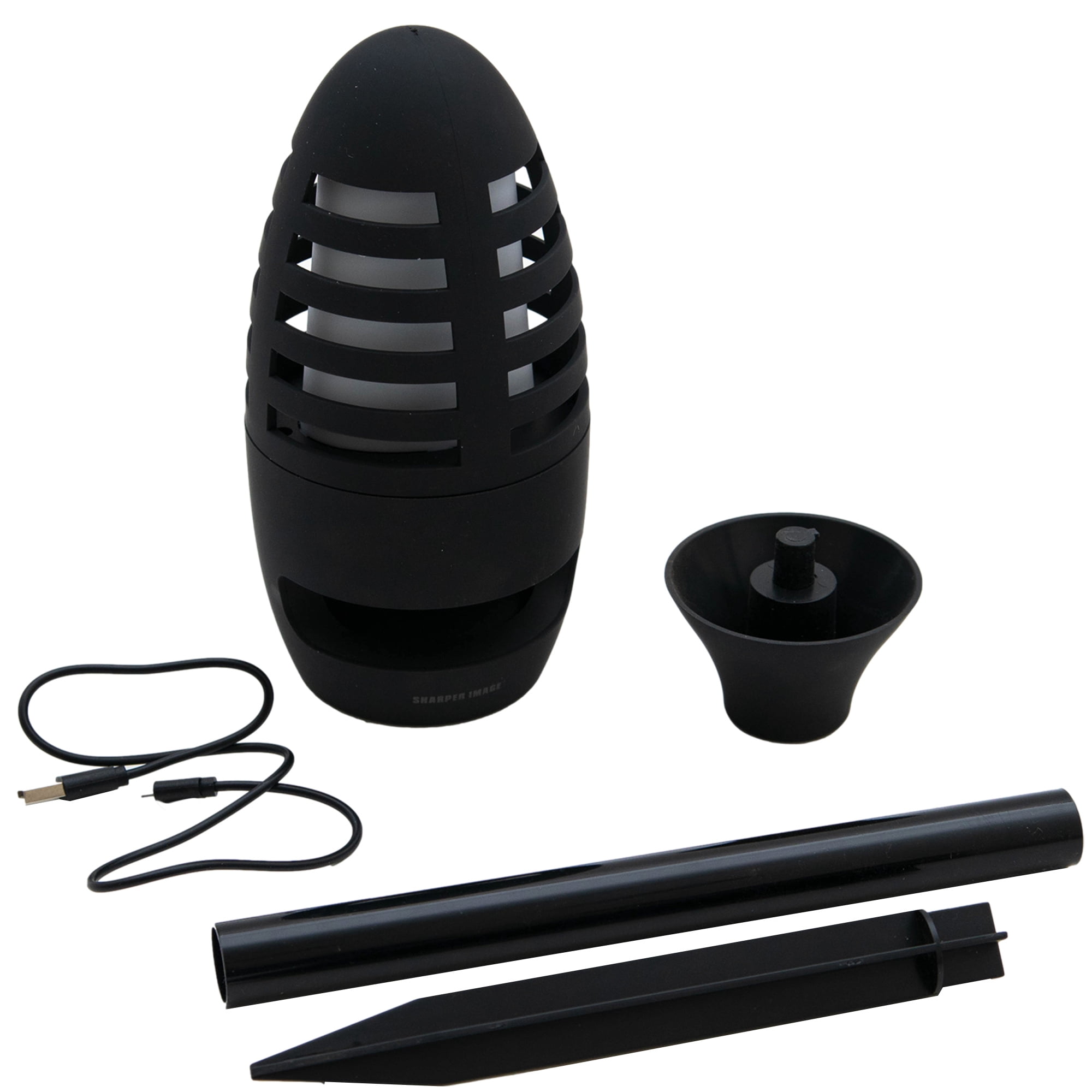 Sharper Image Black LED Tiki Torch Lamp 