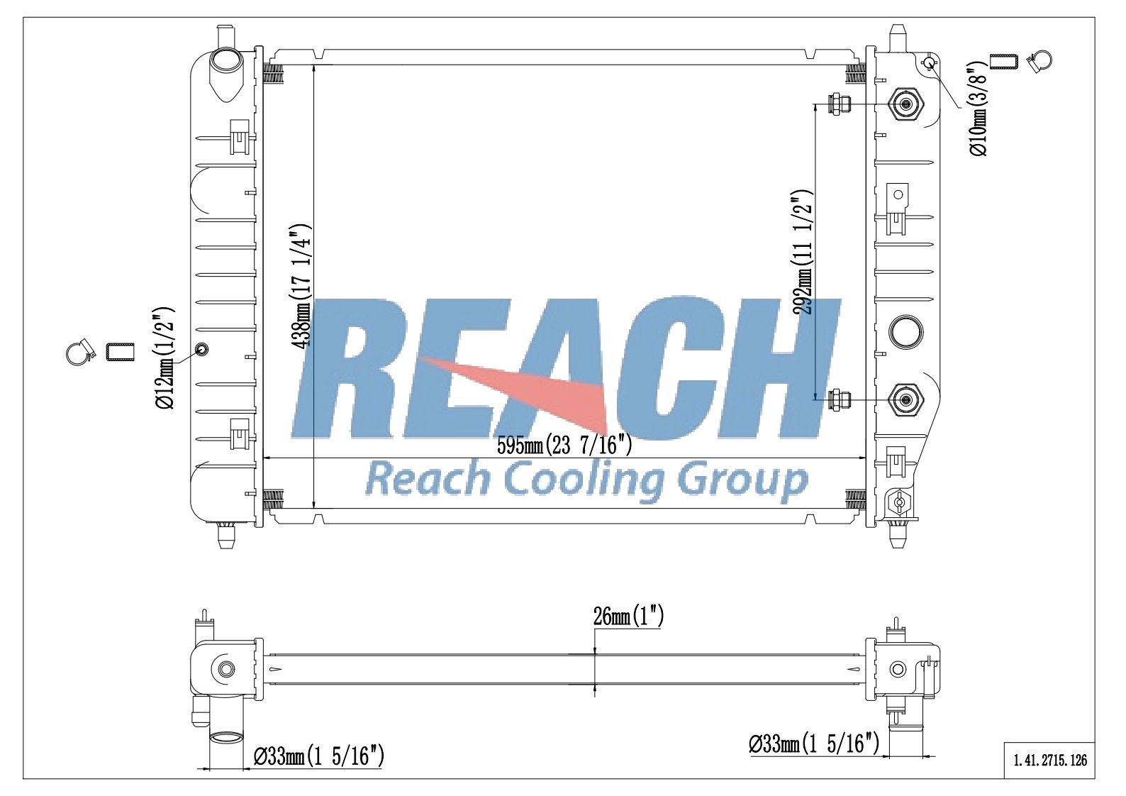 REACH Radiator 41-2715 for 09-04 Cadillac XLR