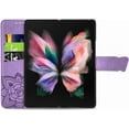 thumbnail image 6 of for Samsung Galaxy Z Fold5 Wallet Case for Women Girls, Shiny Butterfly Flower PU Leather Cover with Card Slot Holder Flip Phone Case for Samsung Galaxy Z Fold 5 Rhinestone Purple, 6 of 18
