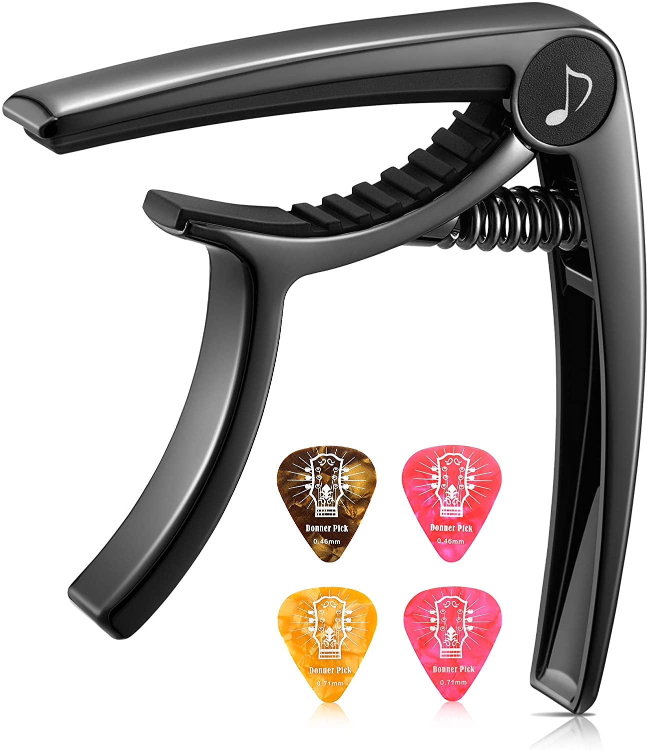 Donner DC-2 Guitar Capo Black with 4 Picks photo 1