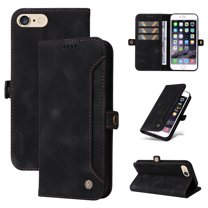 Nalacover For iPhone 7/8/SE 2020 Wallet case 【RFID Blocking】【Slide Pocket Slot】,Credit Card Holder Flip Folio Book PU Leather Protective Cover Women Men For iPhone 7/8/SE 2020, Black