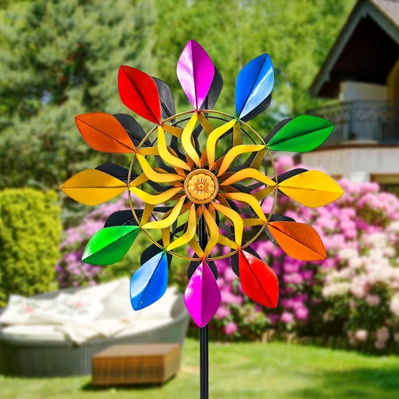 78 Inch Big Kinetic Wind Spinners with Garden Stake