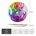 thumbnail image 2 of Kdxio Colorful Glitter Dagon Fruit Bone China Decorative Plate Ceramic Decorative Plate for Home Office Wall Stand Decorative Plates for Home Bedroom-7in, 2 of 6