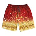 thumbnail image 3 of Uemuo Red Gold Glitter Pattern Men's Swim Trunks Hawaiian Beach Bathing Suit Swimsuits Beach Quick-Dry Shorts with Pockets-3X-Large, 3 of 9